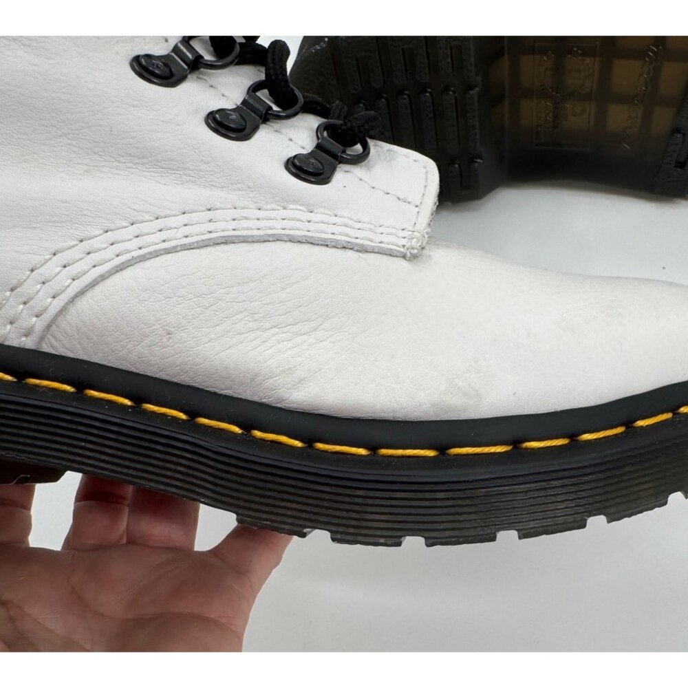 Dr. Martens 1460 White Leather Lace-Up Boots Womens Size 8 US / 6 UK / 39 EU - Picture 10 of 13